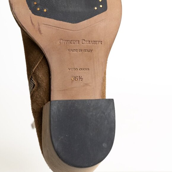 Officine Creative Josee 006 Boots Brown Suede Bootie Italy Handmade EU 36.5 NEW - Picture 9 of 16
